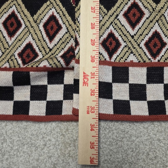 Vertigo Black Multi Hooded Knit Cardigan Jacket XS Floral‎ Boho Pockets NWT $328 - Picture 6 of 7